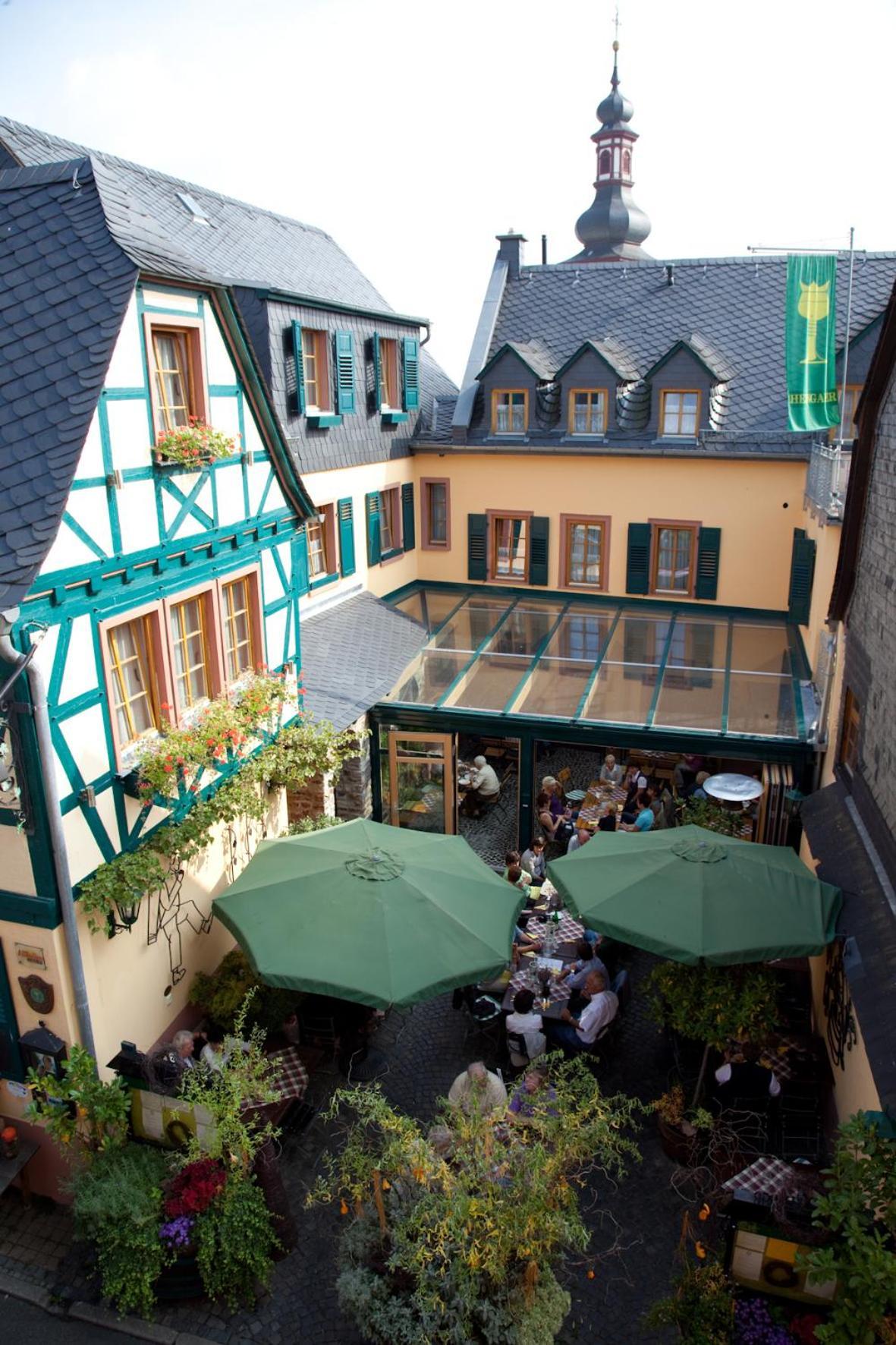 Weinhotel Des Riesling Zum Gruenen Kranz Rüdesheim am Rhein Esterno foto